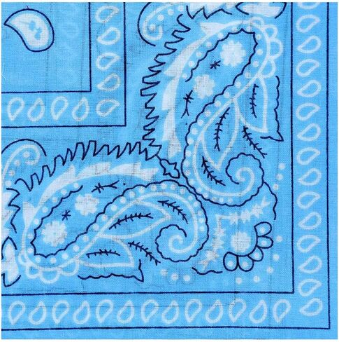 OCD Bargain Bandana, 100% Cotton Versatile Large Paisley Bandanas in Pack of 5 (Multi Color) (Sky Blue) in Saudi Arabia