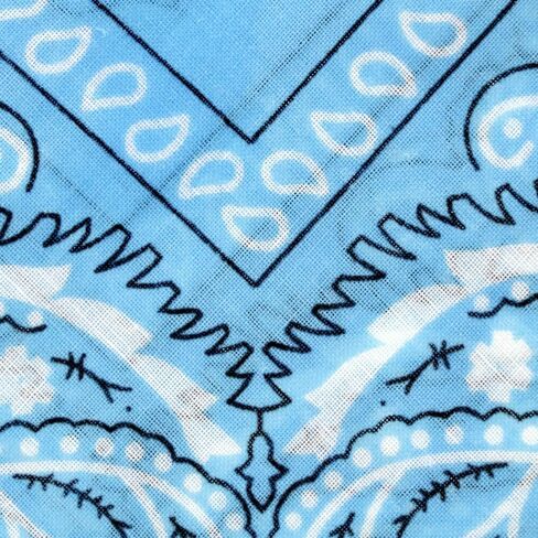 OCD Bargain Bandana, 100% Cotton Versatile Large Paisley Bandanas in Pack of 5 (Multi Color) (Sky Blue) in Saudi Arabia