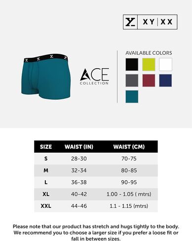 XYXX Men's Underwear Ace Intellisoft Micromodal Trunk Pack Of 3 in Saudi Arabia