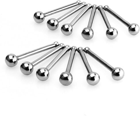 JewelrieShop 40 قطعة ترصيع حلقة الأنف الفولاذ المقاوم للصدأ الأنف هوب ثقب المجوهرات ترصيع العظام للنساء الرجال هيبوالرجينيك 22 جرام in Kuwait