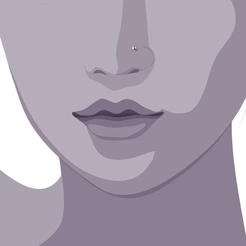 JewelrieShop 40 قطعة ترصيع حلقة الأنف الفولاذ المقاوم للصدأ الأنف هوب ثقب المجوهرات ترصيع العظام للنساء الرجال هيبوالرجينيك 22 جرام in Kuwait