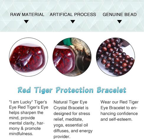 سوار عين النمر للرجال من Starmond : مشبك من الفولاذ المقاوم للصدأ مع تصميم جمجمة سوار خرز 10 مم in Kuwait