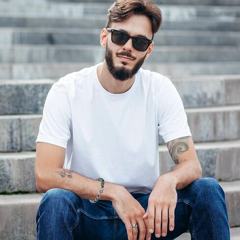 سوار عين النمر للرجال من Starmond : مشبك من الفولاذ المقاوم للصدأ مع تصميم جمجمة سوار خرز 10 مم in Kuwait