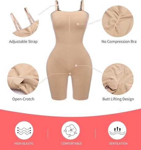 JOYSHAPER Tummy Control Shapewear Bodysuit for Women Seamless Mid Thigh Compression Shapewear Full Body Shaper in Kuwait