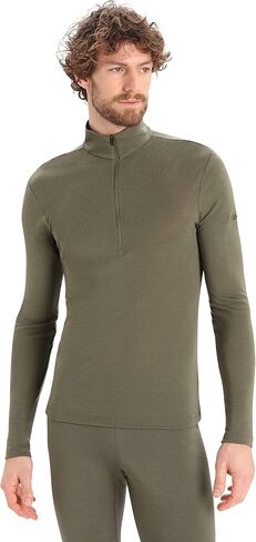Icebreaker Merino Men's 175 Everyday Cold Weather Base Layer Thermal Long Sleeve Half Zip Top, Loden Green, Medium in Saudi Arabia