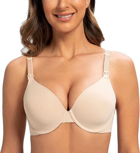 MELENECA Women's Full Coverage Underwire Support Plus Size Breastfeeding Nursing Bra in Saudi Arabia
