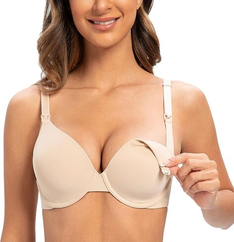 MELENECA Women's Full Coverage Underwire Support Plus Size Breastfeeding Nursing Bra in Saudi Arabia