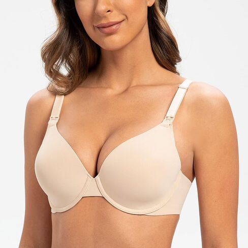 MELENECA Women's Full Coverage Underwire Support Plus Size Breastfeeding Nursing Bra in Saudi Arabia
