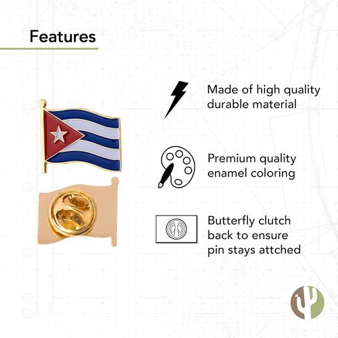 Cuba Lapel Pin Country Enamel Made of Metal Souvenir Hat Men Women Patriotic Cuban (Waving Flag Lapel Pin) in Saudi Arabia