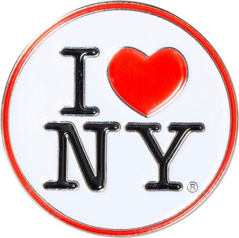 دبوس طية صدر تذكاري دائري مرخص رسميًا من I Love New York مقاس 1 بوصة in Kuwait
