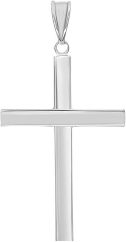 14k White Gold Simple Religious Cross Pendant in Saudi Arabia