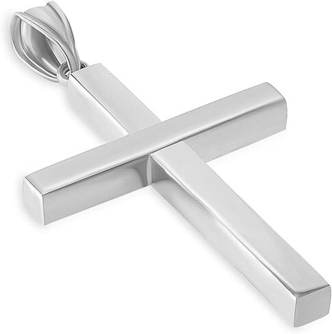 14k White Gold Simple Religious Cross Pendant in Saudi Arabia