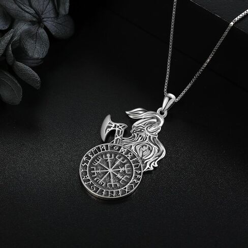 الذئب/سلتيك/الفأس/رون/Mjolnir/مرساة/فايكنغ البوصلة قلادة للرجال فضة نورس فايكنغ مجوهرات هدية للزوج/الأخ/الصديق in Kuwait