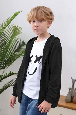 سويت شيرت بقلنسوة للفتيات من GORLYA جاكيت بسحاب كامل كاجوال كلاسيكي مناسب للأعمار من 4 إلى 14 طن in Kuwait