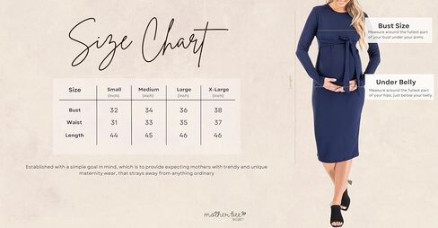 فستان للحوامل بأكمام طويلة وربطة أمامية من Mother Bee in Kuwait