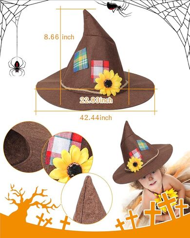 NIQIAO 8 Pieces Scarecrow Costume Set Include Raffia Scarecrow Straw Kit Hat Necklace Wristband Vampire Teeth for Halloween Harvest Party Accessory in Saudi Arabia