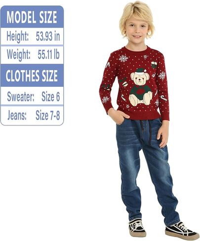 LittleSpring Little Boys Girls Ugly Christmas Sweater Crewneck Knit Cute Pullover in Saudi Arabia