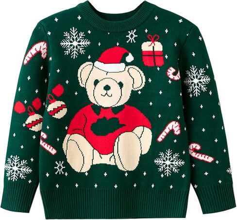 LittleSpring Little Boys Girls Ugly Christmas Sweater Crewneck Knit Cute Pullover in Saudi Arabia