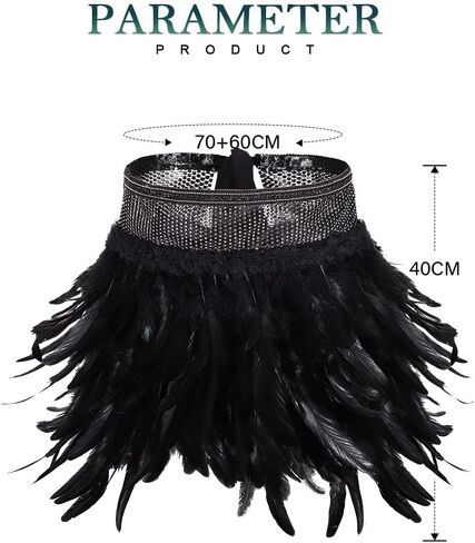تنورة نسائية من الريش الصناعي من Victray، تنورة سوداء بطبقات، تنورة قصيرة للحفلات والمهرجانات in Kuwait