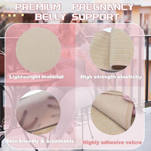ACCUBIO دعم البطن أثناء الحمل، حزام بطن الأمومة للنساء الحوامل، عصابات دعم الحوض، عصابات الأمومة لدعم البطن، حزام دعم الأمومة قابل للتعديل لألم البطن والخصر والورك in Kuwait