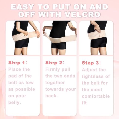 ACCUBIO دعم البطن أثناء الحمل، حزام بطن الأمومة للنساء الحوامل، عصابات دعم الحوض، عصابات الأمومة لدعم البطن، حزام دعم الأمومة قابل للتعديل لألم البطن والخصر والورك in Kuwait