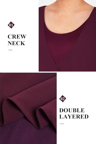 بلوزات شيفون ملفوفة من Cestyle للنساء بأكمام مكشكشة أنيقة وطبقات مزدوجة in Kuwait