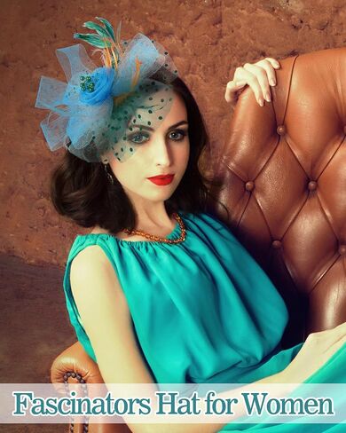 Crowye 14 Pcs Wedding Multicolor Tea Party Hats Feathers Mesh Fascinators Hats Flower Vintage Fascinators for Women Girls Bulk Hair Clip for Church Garden Cocktail Christmas Halloween in Saudi Arabia
