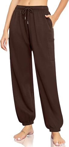 سراويل رياضية نسائية من SUNYAA بخصر عالٍ وفضفاضة للركض والركض برباط مريح مع جيوب in Kuwait