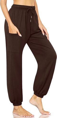 سراويل رياضية نسائية من SUNYAA بخصر عالٍ وفضفاضة للركض والركض برباط مريح مع جيوب in Kuwait