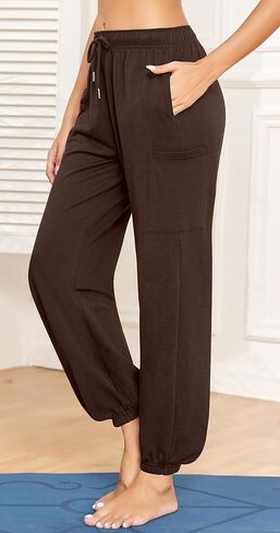 سراويل رياضية نسائية من SUNYAA بخصر عالٍ وفضفاضة للركض والركض برباط مريح مع جيوب in Kuwait