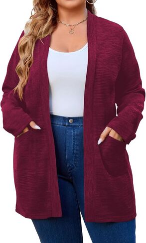 سترة نسائية من QUALFORT بمقاس كبير وأكمام طويلة مع جيوب in Kuwait