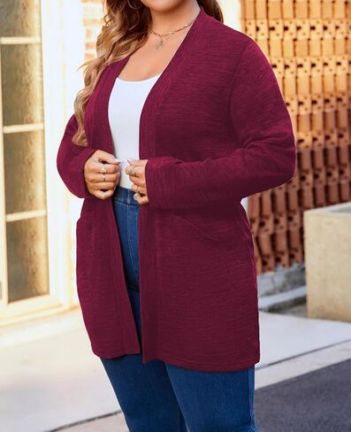 سترة نسائية من QUALFORT بمقاس كبير وأكمام طويلة مع جيوب in Kuwait