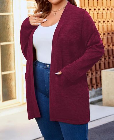 سترة نسائية من QUALFORT بمقاس كبير وأكمام طويلة مع جيوب in Kuwait