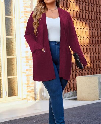 سترة نسائية من QUALFORT بمقاس كبير وأكمام طويلة مع جيوب in Kuwait