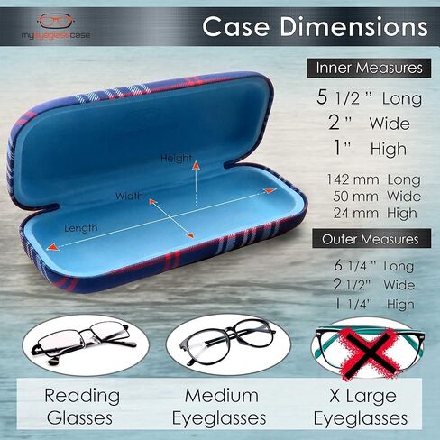 MyEyeglassCase Women's Hard Eyeglass Case | Protective Hard Shell Glasses Case with Pouch and Cloth in Saudi Arabia
