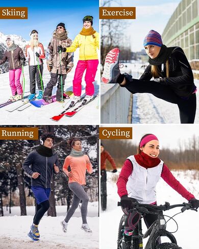 Liitrsh Winter Neck Warmer Double Layer Fleece Lined Knit Circle Neck Scarf Infinity Scarf for Women Soft Neck Gaiter Windproof Scarves Gifts for Women Men in Saudi Arabia