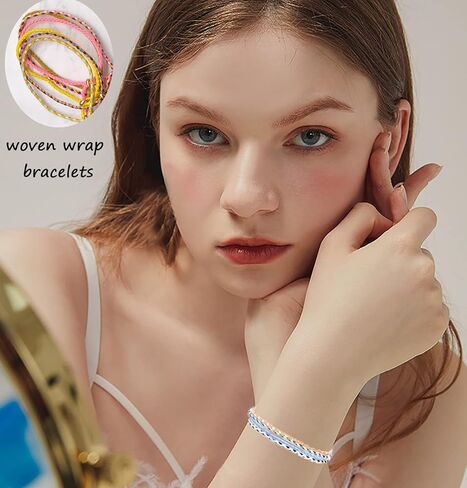 Svovin 36 Pcs Handmade Braided Friendship Bracelet for Men Women Muticolor Adjustable Wrap Rope String Wrist Cord Bohemian Bracelet Jewelry Unisex Gifts-Party Favors in Saudi Arabia