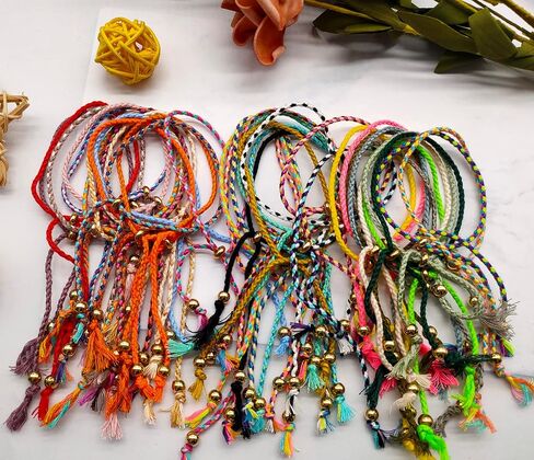 Svovin 36 Pcs Handmade Braided Friendship Bracelet for Men Women Muticolor Adjustable Wrap Rope String Wrist Cord Bohemian Bracelet Jewelry Unisex Gifts-Party Favors in Saudi Arabia