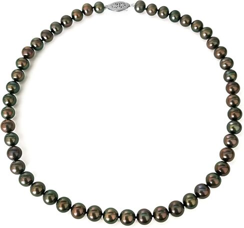 قلادة لؤلؤ المياه العذبة المستزرعة من الطاووس AA+ مشبك من الفضة الإسترليني عالي الجودة (8-8.5 ملم) in Kuwait