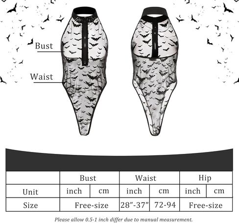 ملابس داخلية نسائية من ADEMISHIA مصنوعة من الدانتيل باللون الأسود مع حزام رباط وطباعة الشيطان الصغير ورقبة وهمية بدون ظهر من قطعة واحدة in Kuwait