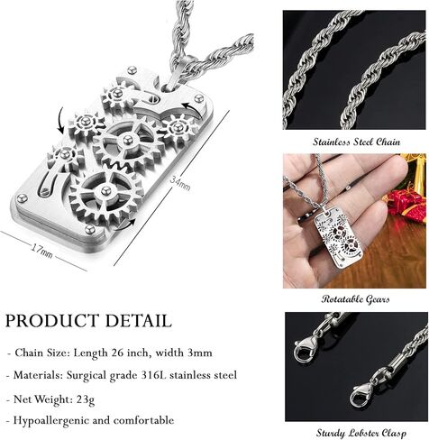 chrishine الحياة قلادة للرجال الأولاد، قلادة تململ بارد الذكرى السنوية عيد ميلاد عيد الحب هدايا عيد الميلاد له صديقها الزوج ابن حفيد الأخ الأب in Kuwait