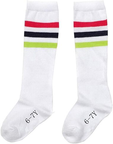 Skydume 6-7 Years Old Kids Girls Boys Cotton Over Knee High Soccer Sports Team Socks in Kuwait