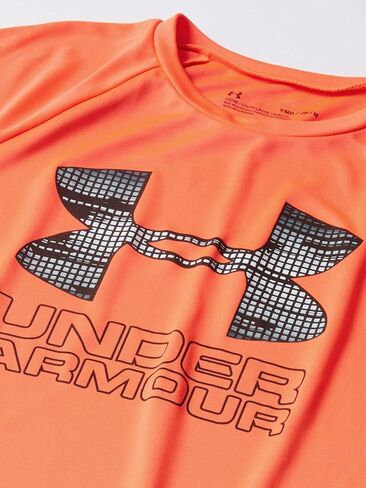 Under Armour Boys' Tech Hybrid Print Fill Logo T-Shirt , Beta (629)/Lichen Blue , Youth Large in Saudi Arabia