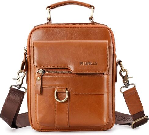 BAIGIO Men's Genuine Leather Shoulder Bag Messenger Briefcase CrossBody Handbag Satchel Travel bag in Kuwait
