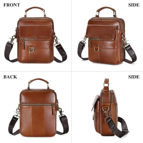 BAIGIO Men's Genuine Leather Shoulder Bag Messenger Briefcase CrossBody Handbag Satchel Travel bag in Kuwait