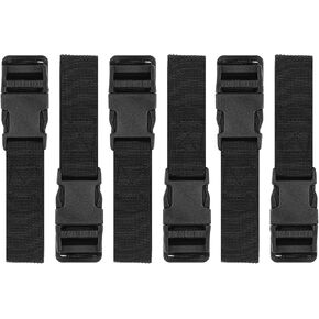 BaaSid Luggage Nylon Straps with Quick Release Buckle Utility Straps for Travel Packing Outdoorsports 6 Pack 2.5 x 150cm (Black) in Saudi Arabia
