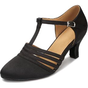 KleeKlcc Women Ballroom Dance Shoes Closed Toe Dancing Shoes Latin Salsa Dance Shoes ZB12