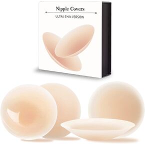 غطاء الحلمة، فطائر الحلمة، أغطية حلمات السيليكون للنساء قابلة لإعادة الاستخدام، فطائر سيليكون مقاومة للماء للسباحة، بتلات الثدي مع صندوق سفر -2 in Kuwait