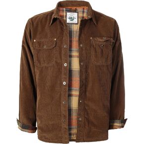 Gioberti Men's 100% Cotton Extremely Soft Corduroy Shirt Jacket with Flannel Lining in Kuwait