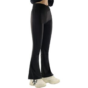Girls’Flare Leggings Cross Waist Bell Bottoms Yoga Pants for Girls 7-14 Years in Kuwait